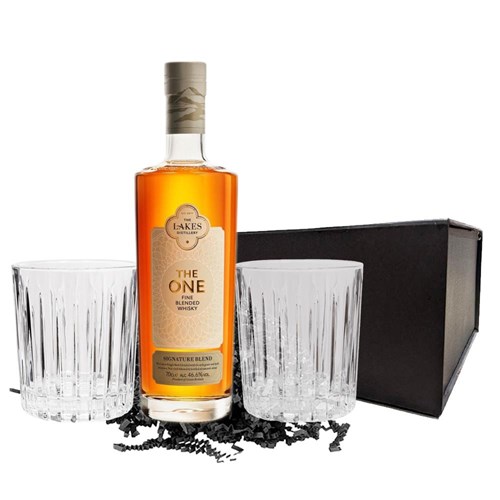 The Lakes The One Signature Blended Whisky 70cl And Nouveau Tumblers Gift Set